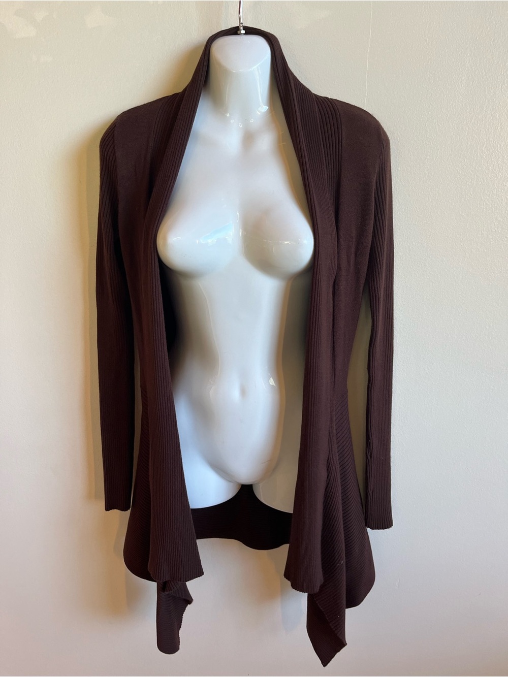 ASOT Open Front Dark Brown Sweater CYA NWOT Size S Fits S/M